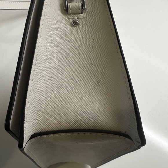 Michael Kors Jet Set Large Fulflap Chain Saffiano Leather Crossbody Bag White - Picture 6 of 9